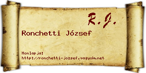 Ronchetti József névjegykártya